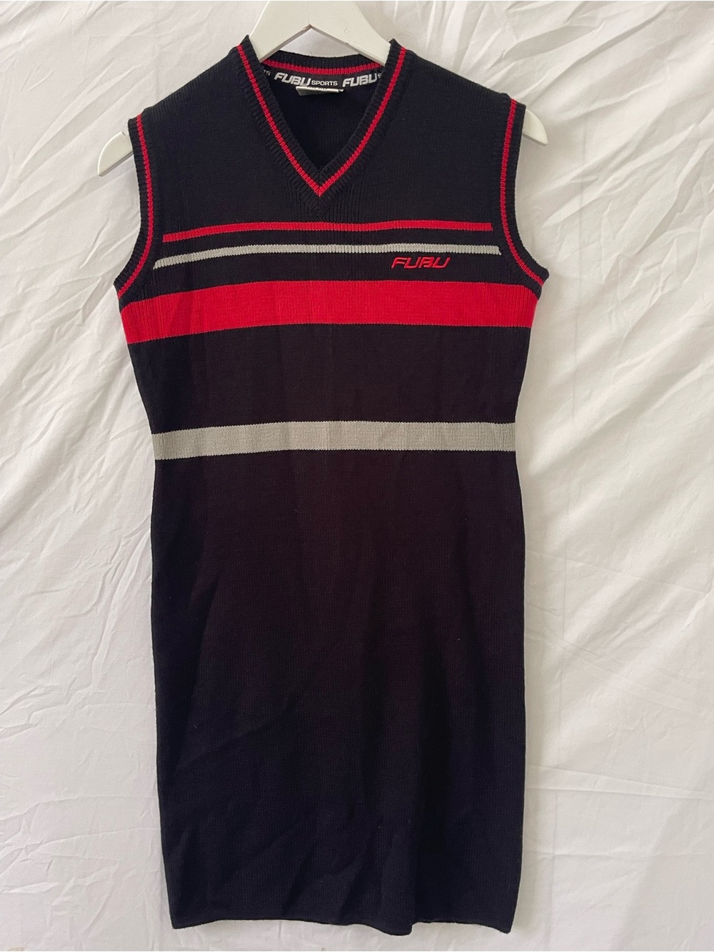 FUBU Women’s- Black & Red Sleeveless Knit Dress